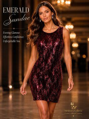 Glamorous Emerald Sundae Burgundy Sequin Velvet Cocktail Mini Dress S NEW